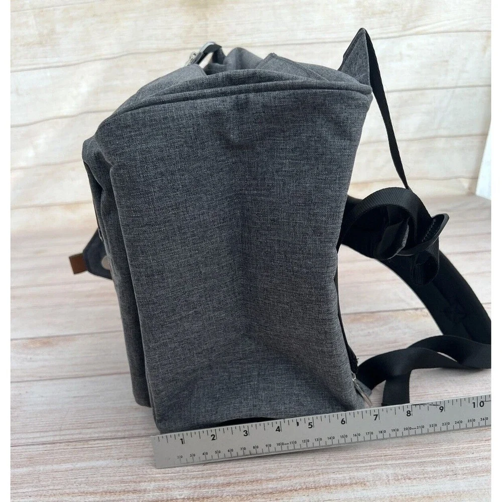 Lekebaby NWT Gray Arrow Pattern Diaper Bag Backpack Wide Open Travel Large